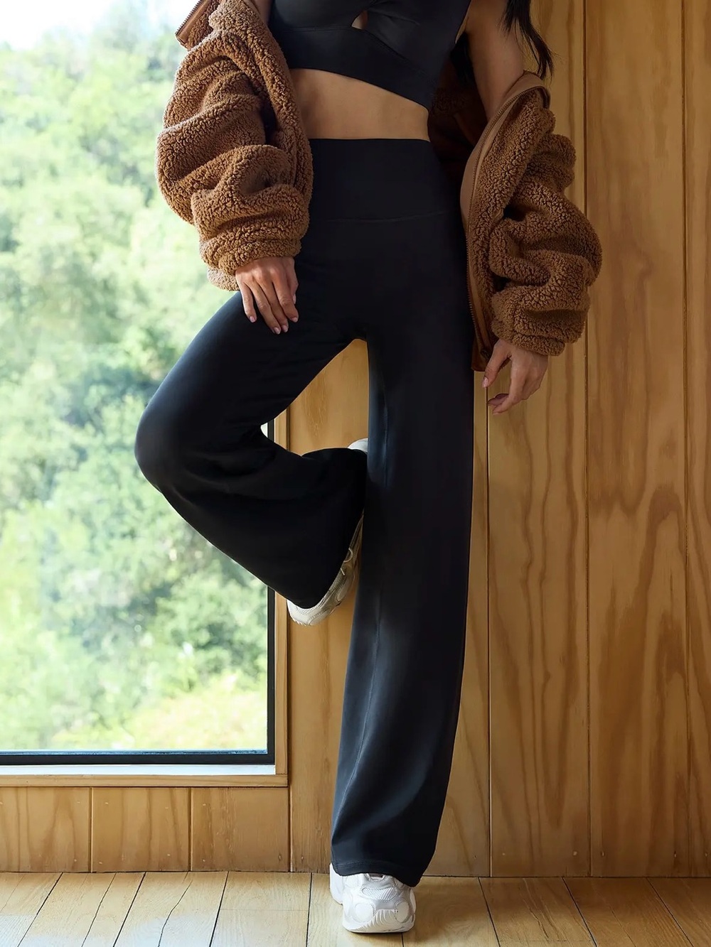 Zella Zen High Waist Wide Leg Pants Black